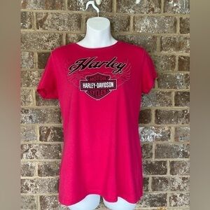 Woman's Harley-Davidson Pink Tee  shirt Size Large Daphne Alabama